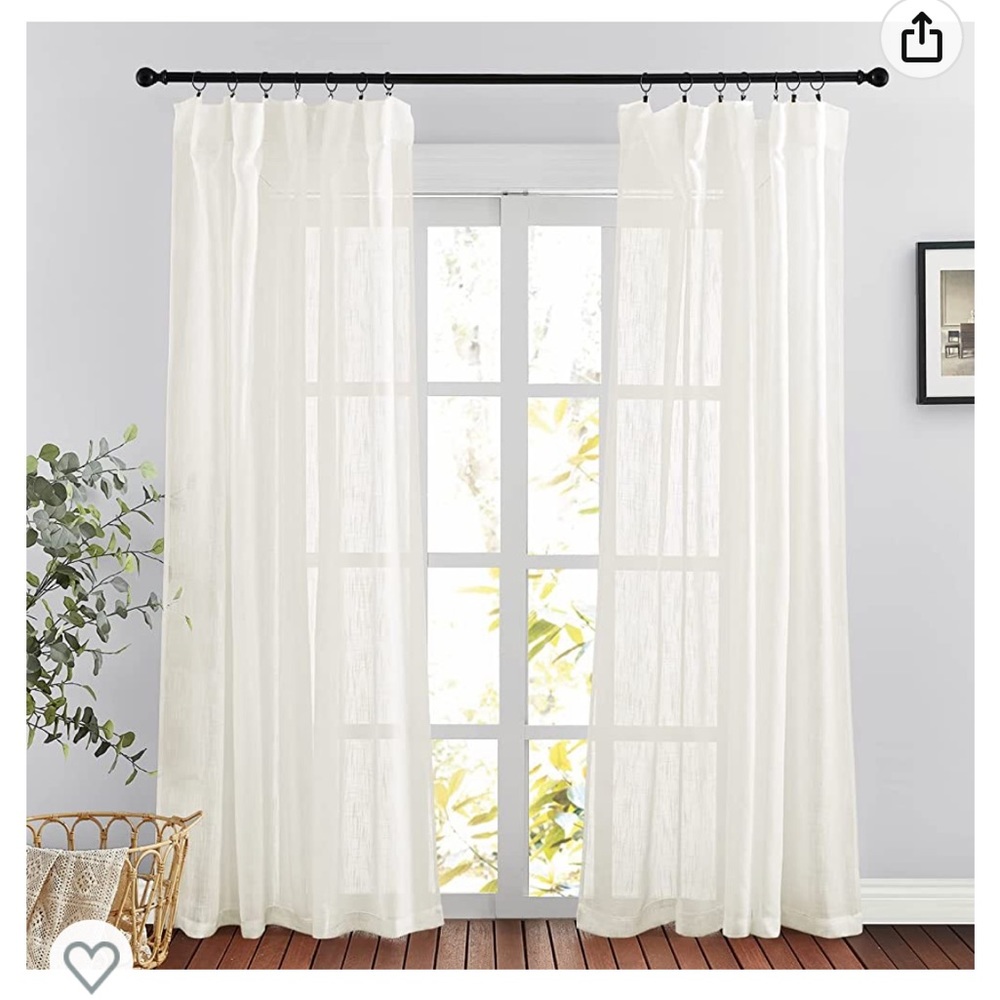 NWOT Ryb Home Semi Sheer curtains. Cream.